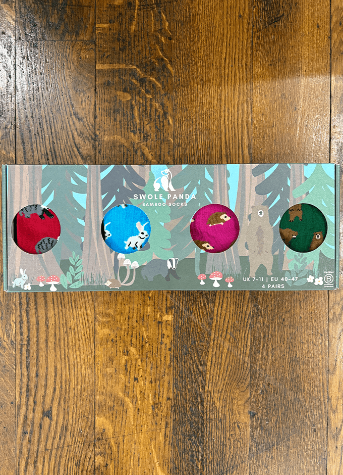 Swole Panda | Woodland Sock Gift Box | 4 Pairs 7-11