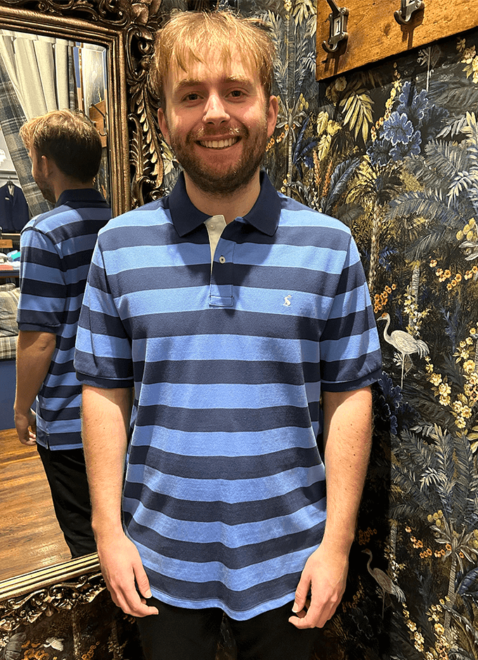 Woody Stripe Polo | Blue/Blue