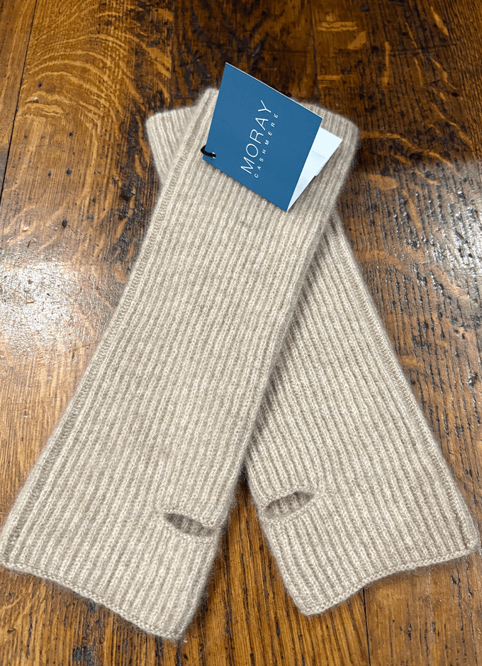 Wrist Warmers Ribbed | Organic Mid Brown