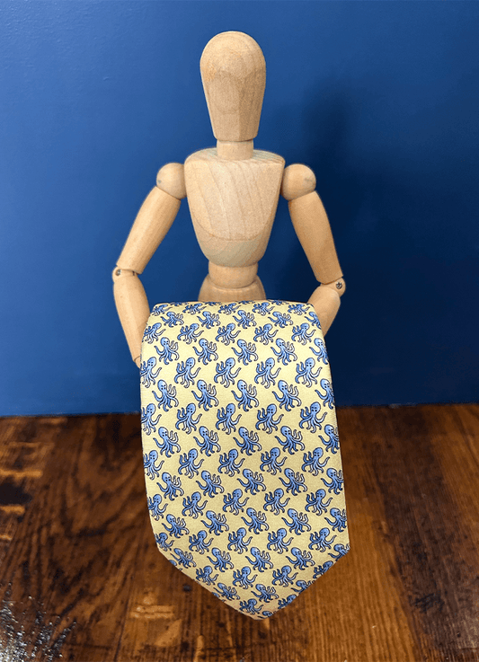 Tie | Soho Silk | Yellow Octopus