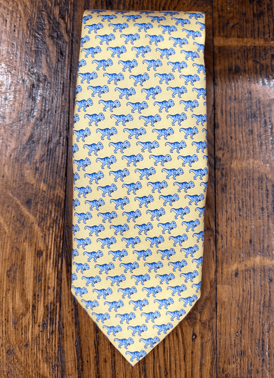Tie | Soho Silk | Blue T-Rek | Yellow