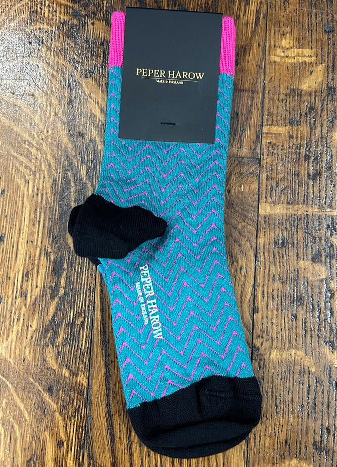 Peper Harow | Zigzag Socks | Teal