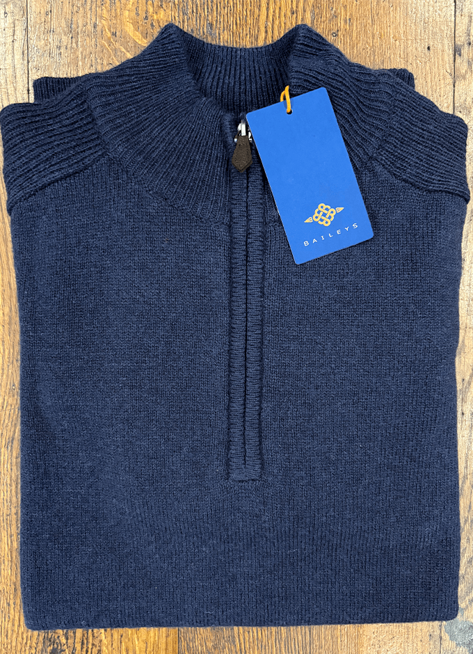 Lambswool Jumper | 1/4 Zip | Dark Blue