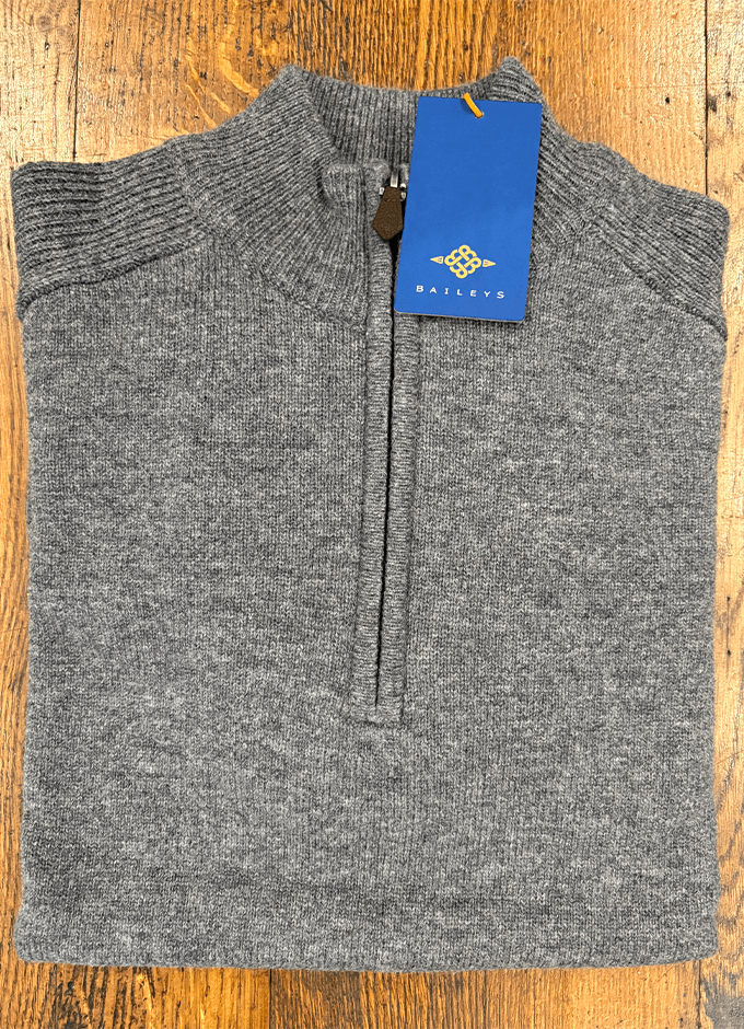 Lambswool Jumper | 1/4 Zip | Grey