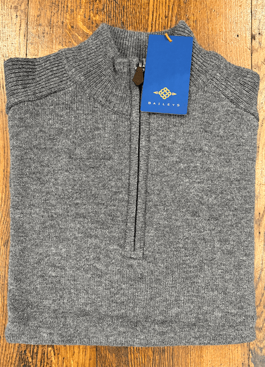 Lambswool Jumper | 1/4 Zip | Grey