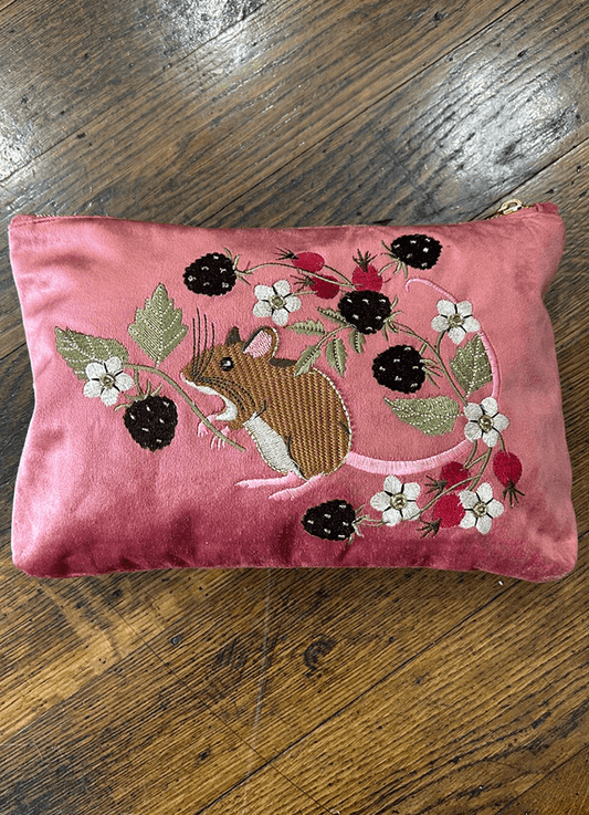Velvet Zip Pouch | Mouse
