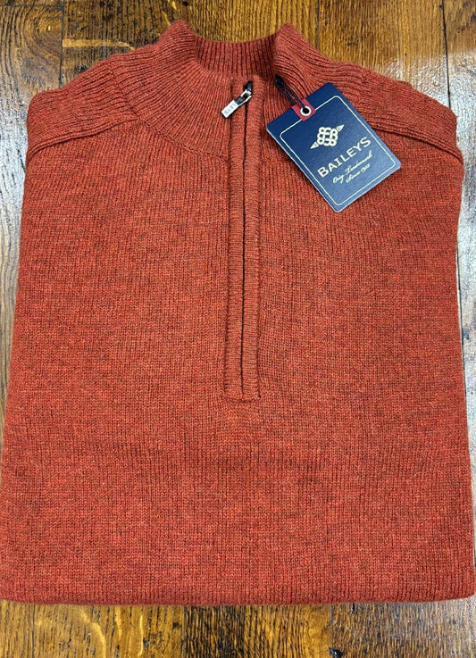 Lambswool 1/4 Zip | Rust