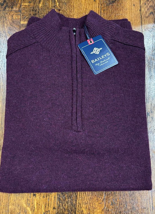 Lambswool 1/4 Zip | Burgundy