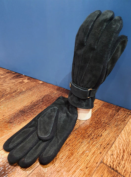 Warm  Lined Suede Glove | Black
