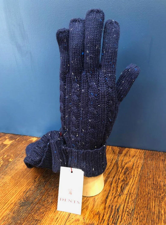 Cable Knit Glove Royal Blue