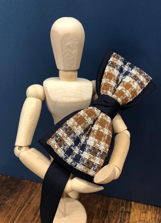Bow Tie | Brown and Navy Check