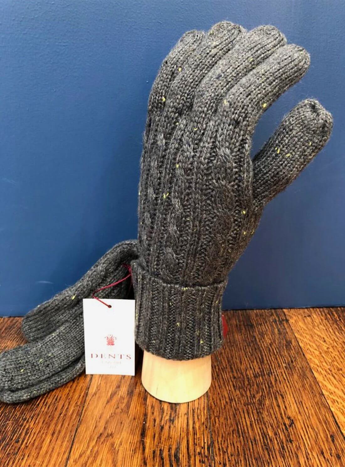 Cable Knit Glove Grey