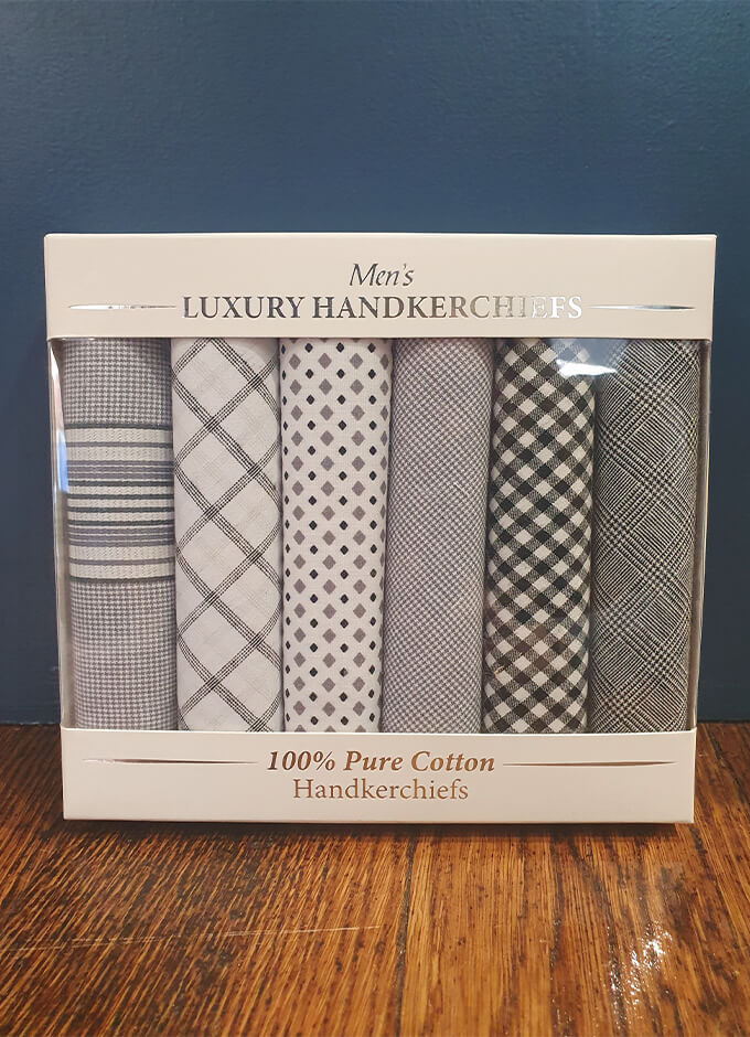 Box of 6 Handkerchiefs | Grey Mix