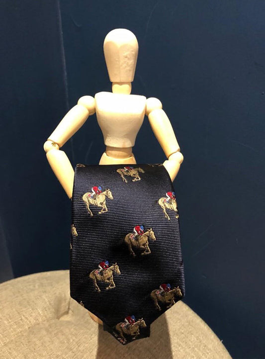 Country Silk Tie | Horse Jockey Navy