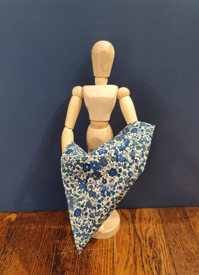 Pocket Square | Emma & Georgina Blue | Made with Liberty Fabric