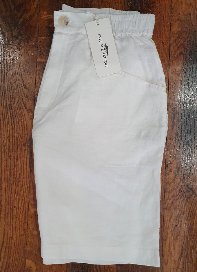 Ladies Shorts Linen | White