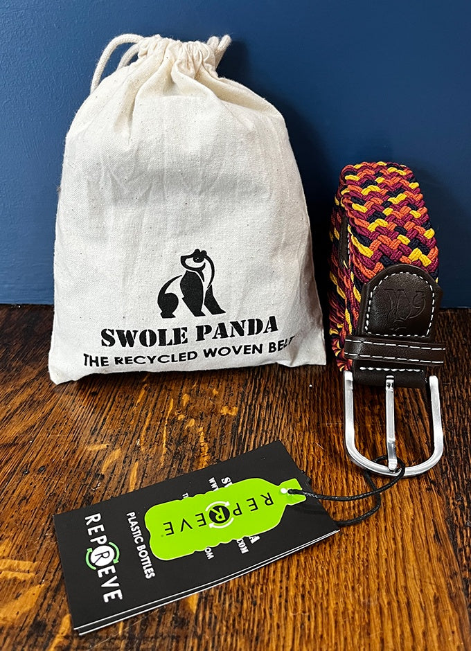 Swole Panda | Navy/Orange/Berry Zigzag Belt