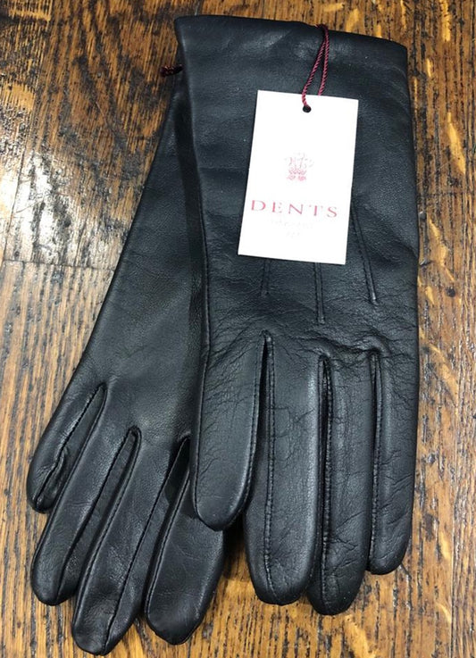 Ladies Leather Silk Lined Glove | Black