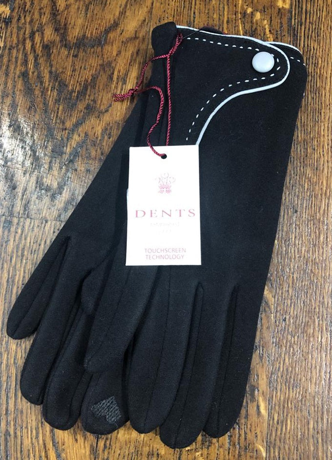 Ladies Black Glove With White Stitching