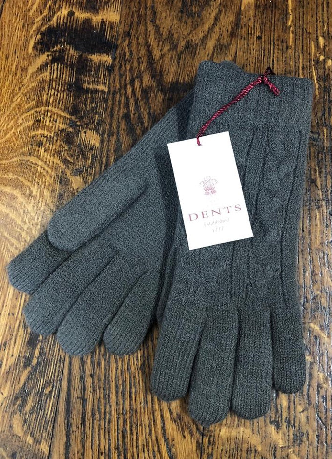 Ladies Cable Knit Glove | Grey