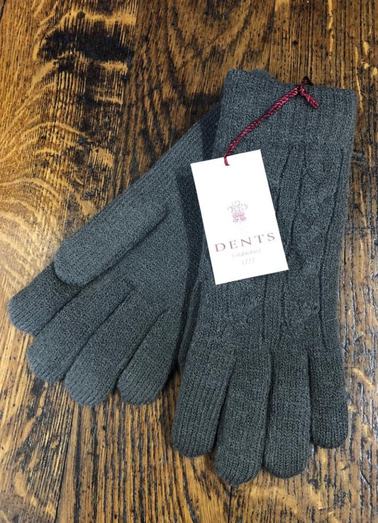 Ladies Cable Knit Glove | Grey