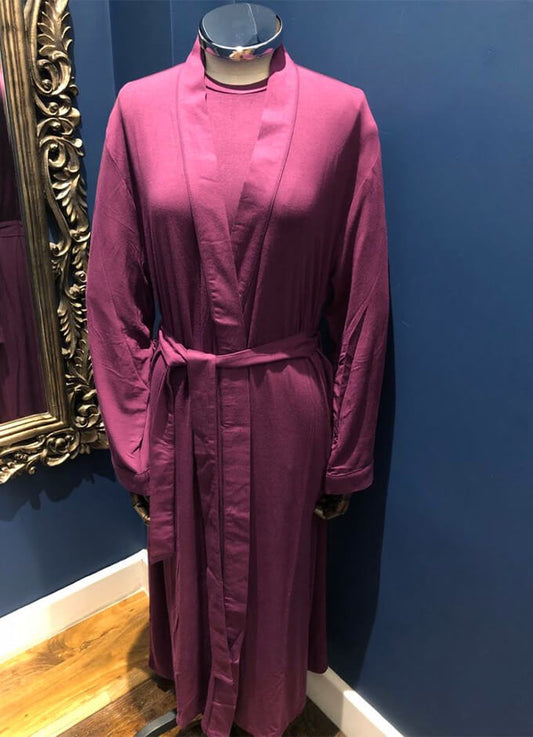 Carina | Jersey Long Dressing Gown | Magenta