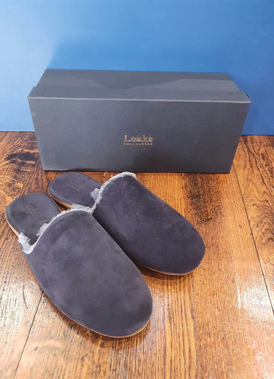 Cavalry Suede Slippers | Navy