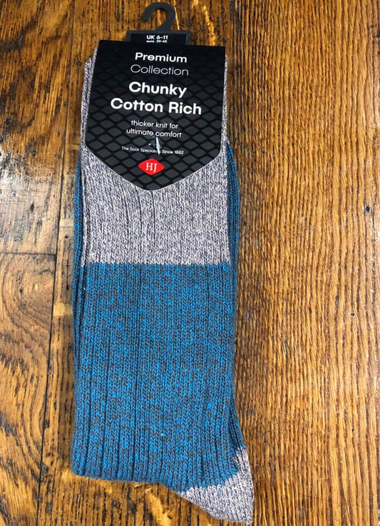 Chunky Cotton Rich Socks | Turquoise