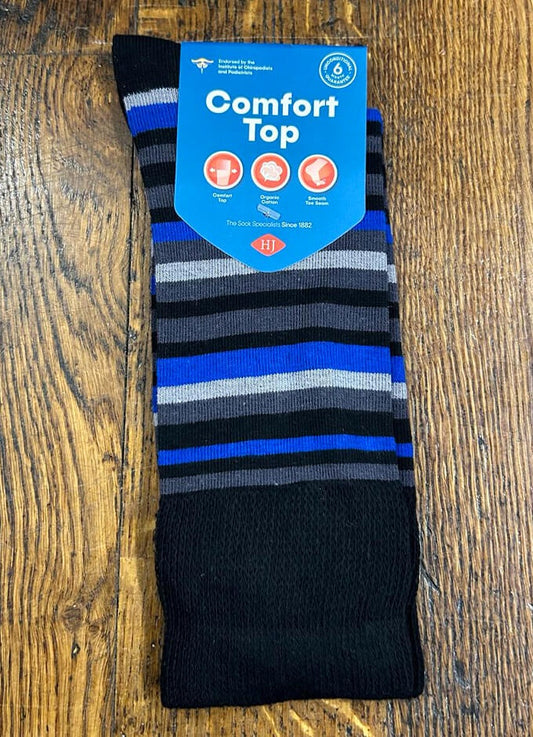 "Comfort Top Socks | Black/Royal