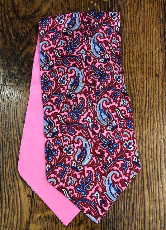 Silk Cravat | Pink and Sky Blue Paisley