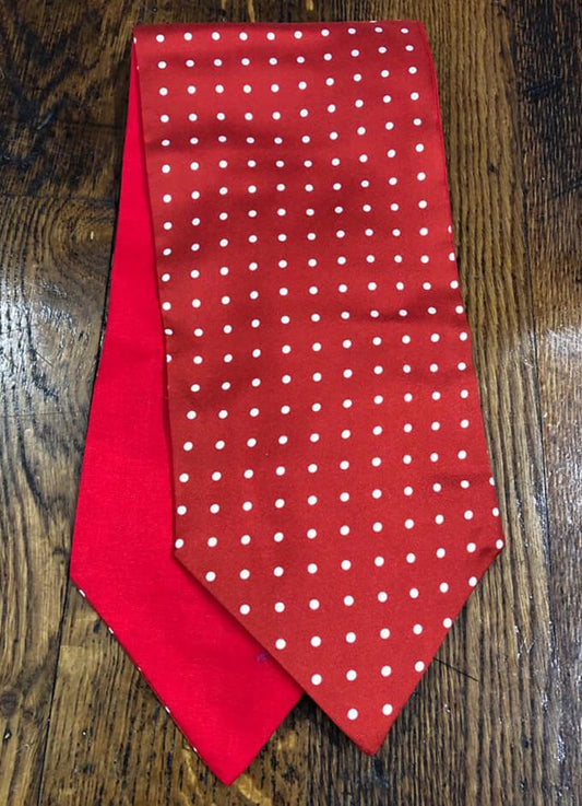 Silk Cravat | Red with White Spots