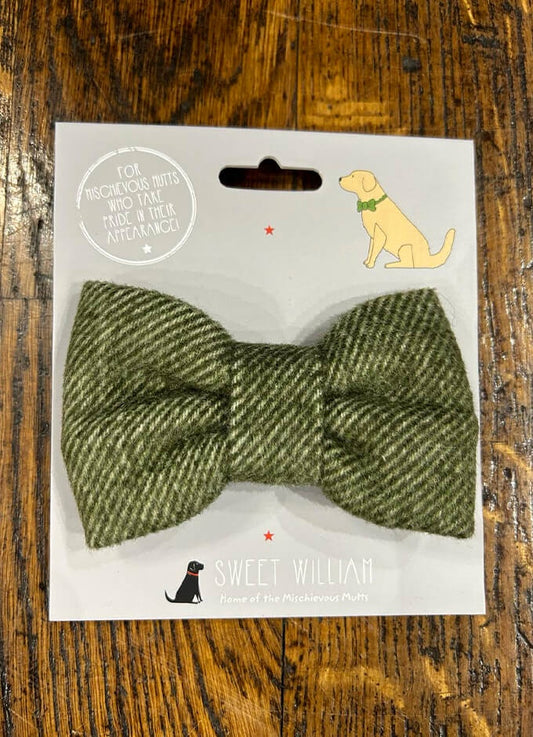 Sweet William | Dog Bow Tie | Green Tweed