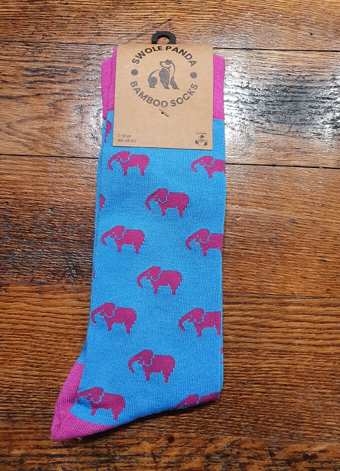 Swole Panda | Blue Elephant Socks