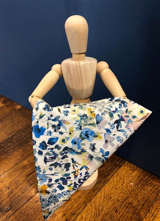 Pocket Square | Felda Blue | Made with Liberty Fabric