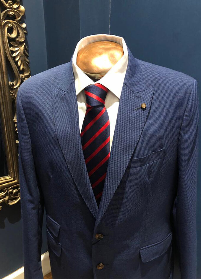 Fine Checked Suit Jacket | Blue