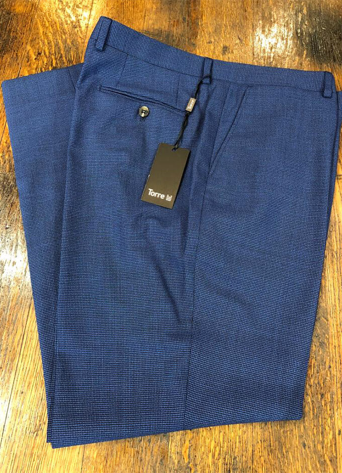 Fine Checked Suit Trousers | Blue