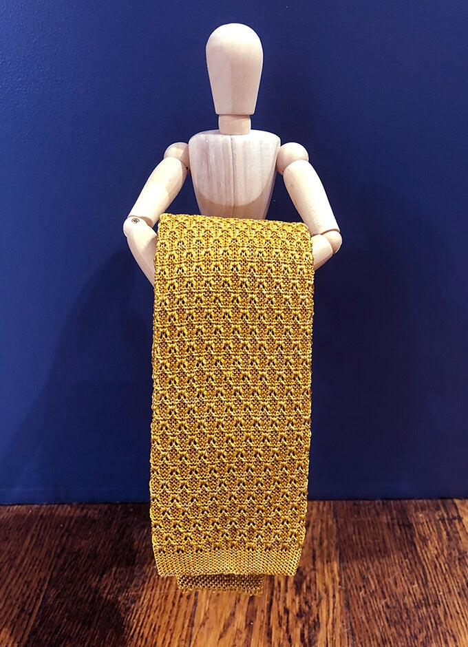 Silk Knitted Tie | Gold