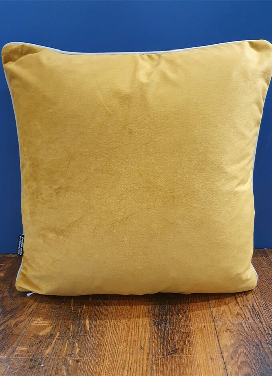 Velvet Velour Feather Cushion | 45cm x 45cm | Mustard