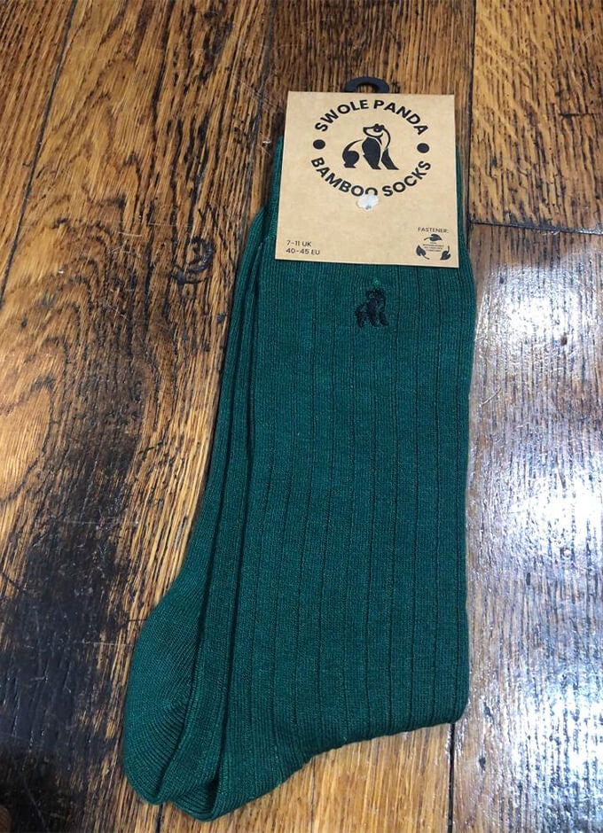 Swole Panda | Racing Green Ribbed Socks