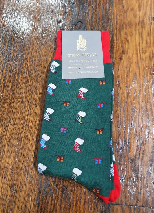 Scott Nichol Christmas Gift Socks Green