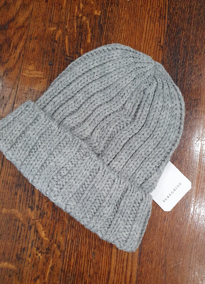 Chunky Knit Ribbed Beanie | Light Grey