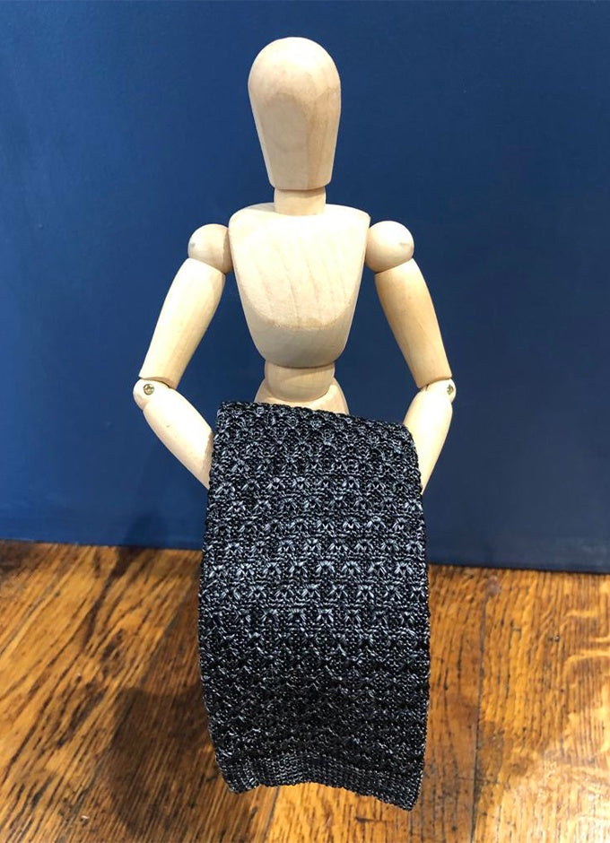 Silk Knitted Tie | Charcoal