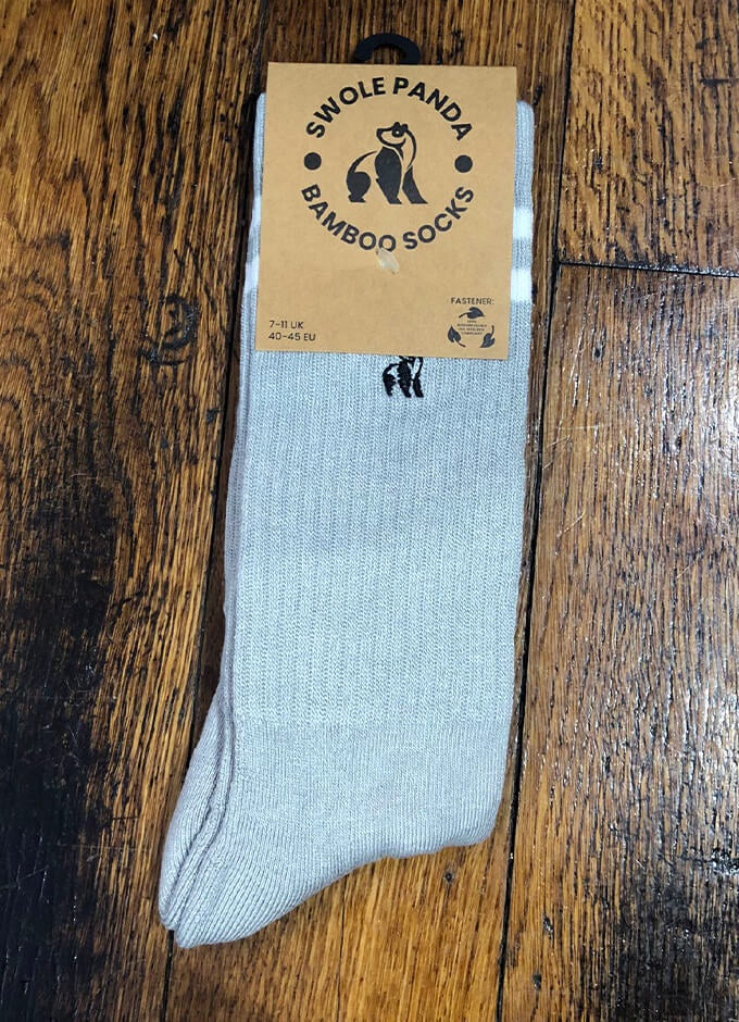 Swole Panda | Grey Athletic Socks