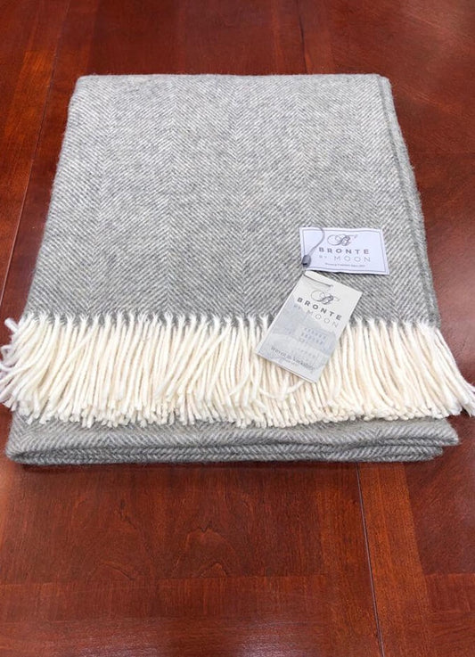 Merino Wool Throw | 185cm x 140cm | Vintage Grey