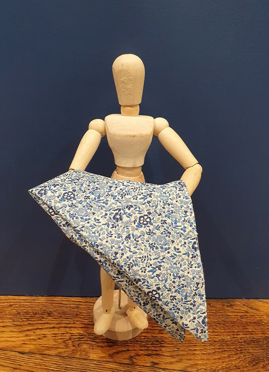 Pocket Square | Katie and Millie Blue | Made with Liberty Fabric