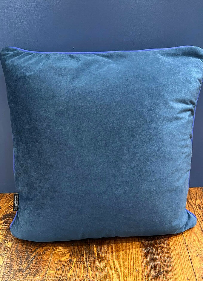 Velvet Velour Feather Cushion | 45cm x 45cm | Midnight