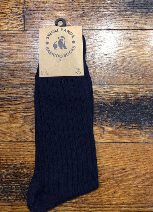 Swole Panda | Blue Ribbed Socks