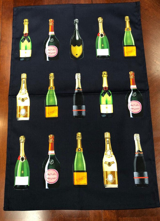 Tea Towel | Navy Champagne and Fizz