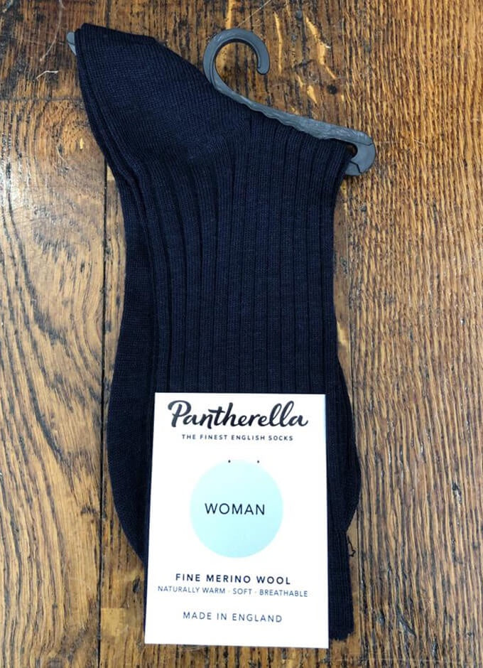 Ladies Ribbed Socks | Navy