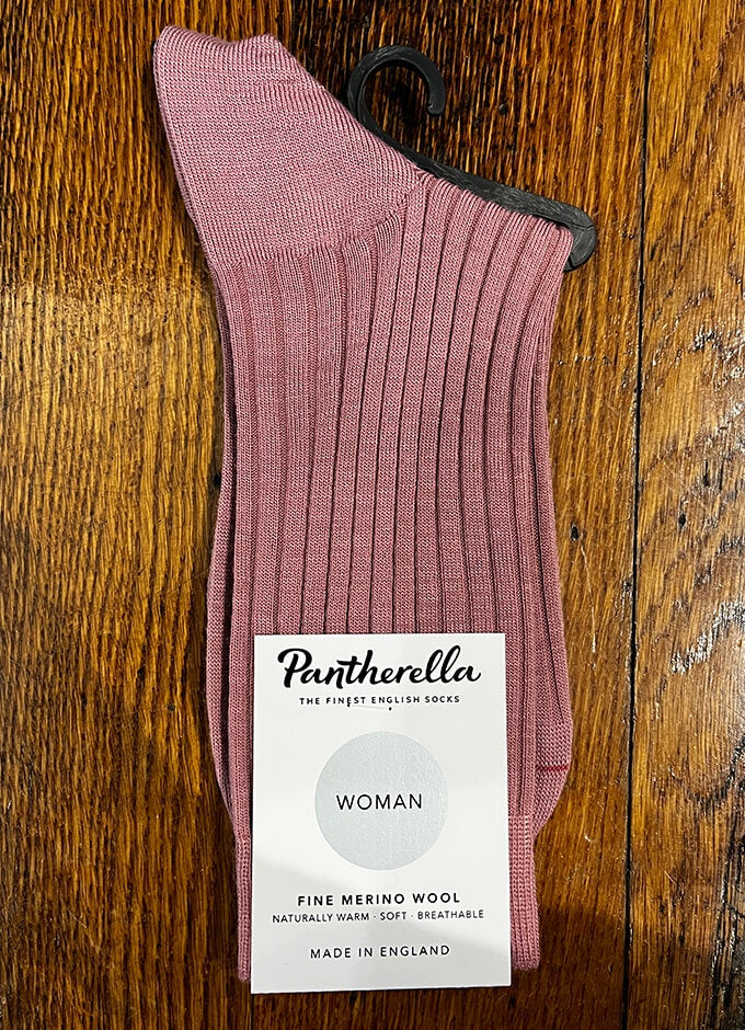Ladies Ribbed Socks | Old Rose